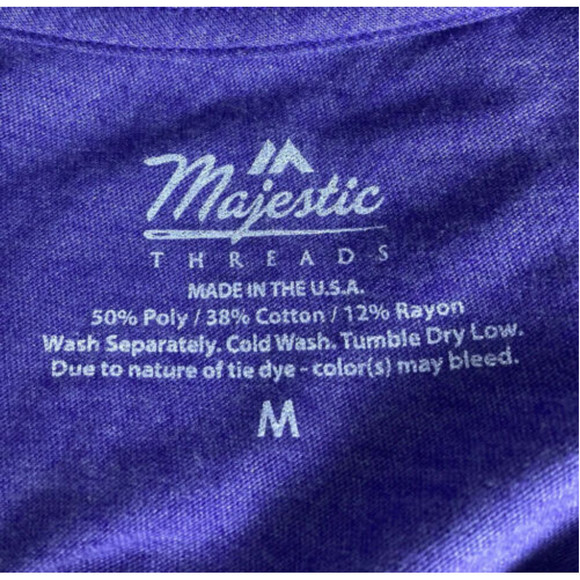 Majestic Threads Women’s Los Angeles Lakers Purple White SS SHIRT Size Medium - Picture 3 of 12